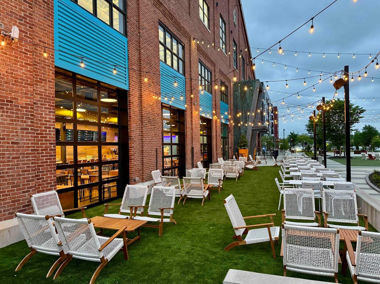 the patio of Mighty Squirrel at Arsenal Yards