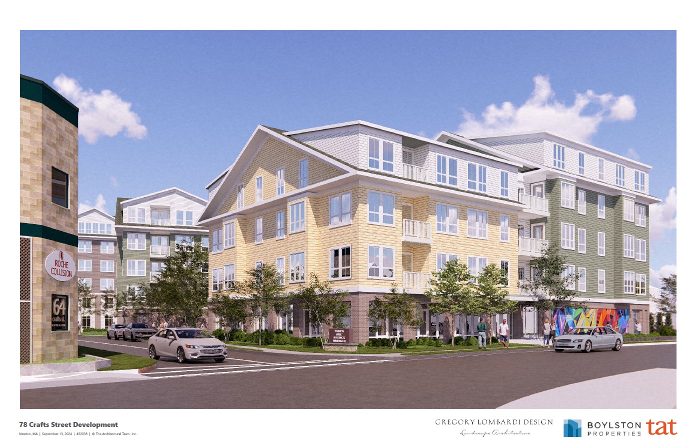 A rendering of 78 Crafts St. in the daytime